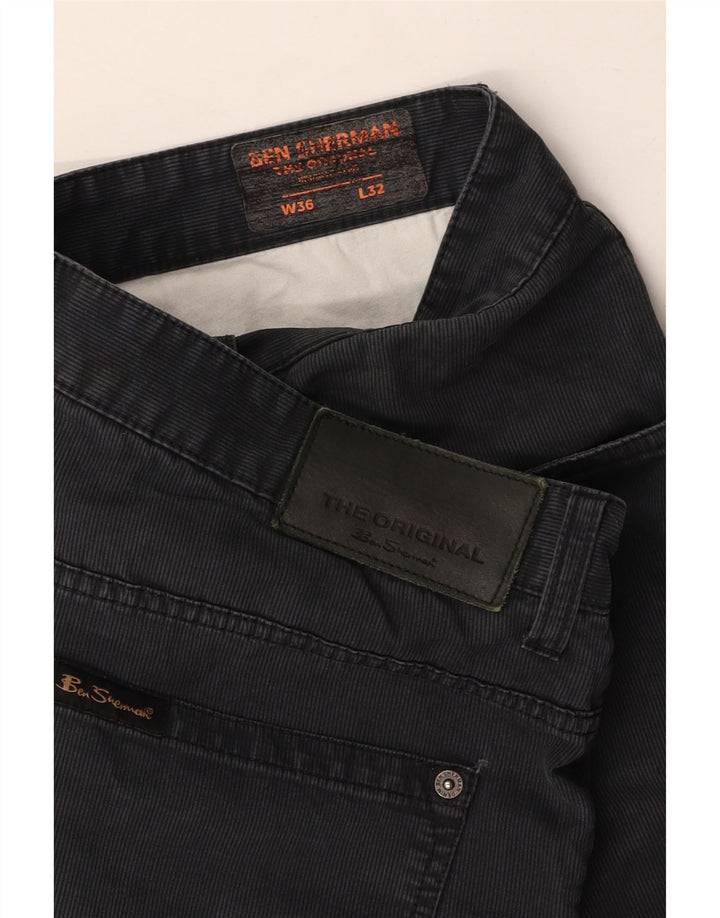 BEN SHERMAN Mens Straight Casual Trousers W36 L32 Grey
