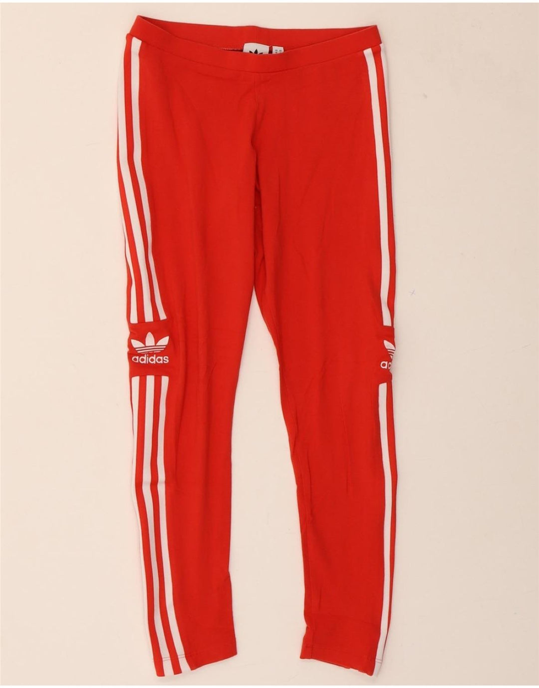 ADIDAS Womens Graphic Leggings UK 10 Small  Red Cotton Vintage Adidas and Second-Hand Adidas from Messina Hembry 