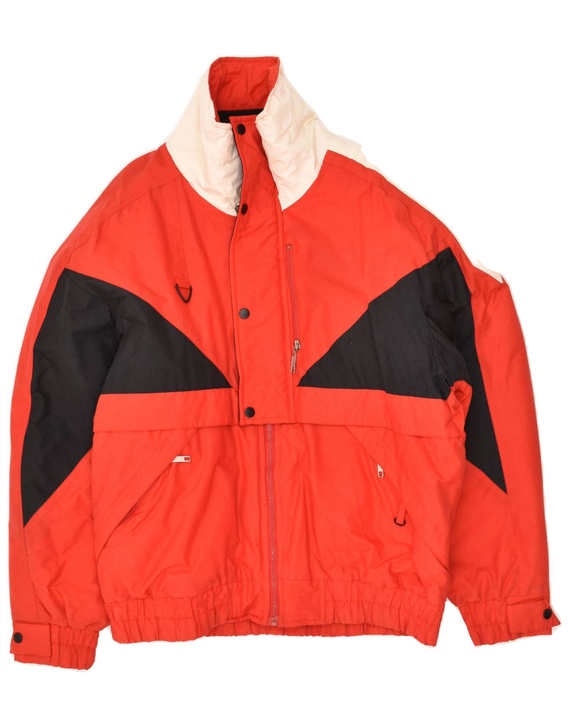 VINTAGE Mens Windbreaker Jacket UK 40 Large Red Colourblock Polyester | Vintage Vintage | Thrift | Second-Hand Vintage | Used Clothing | Messina Hembry 