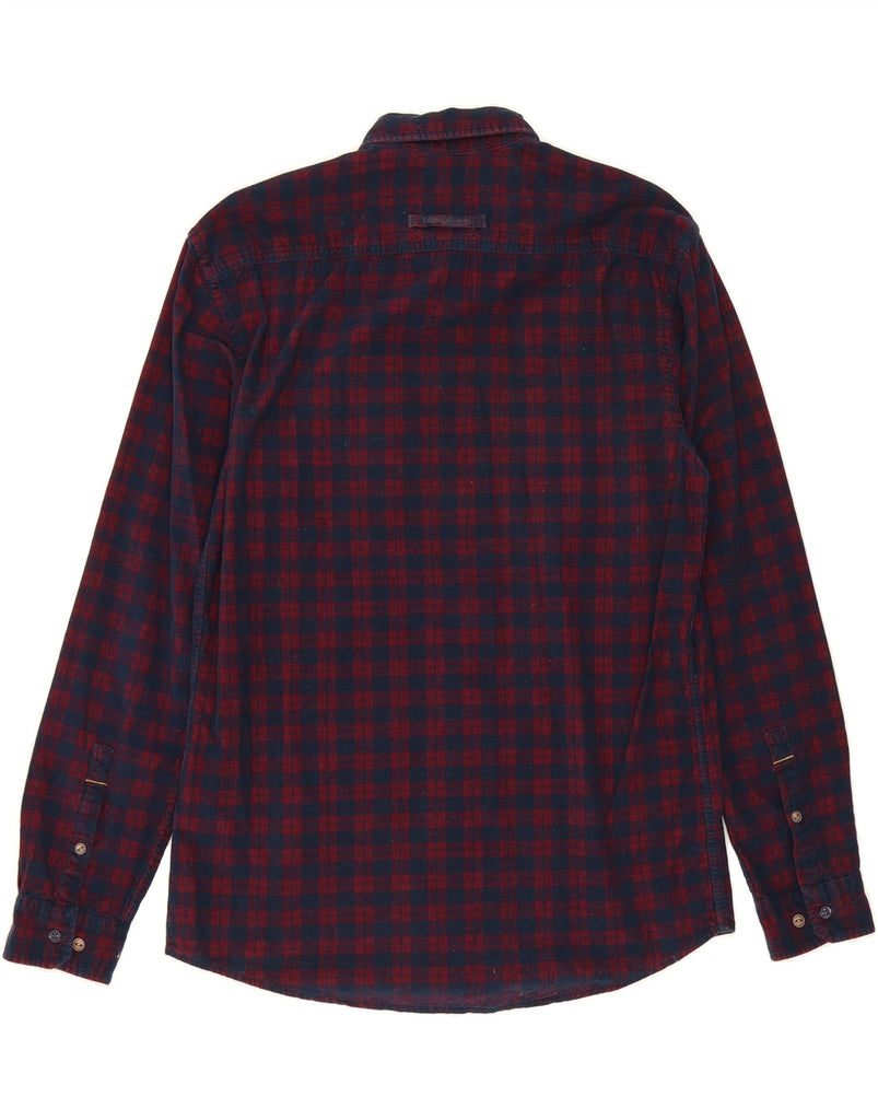 CAMEL ACTIVE Mens Regular Fit Corduroy Shirt Medium Navy Blue Check Cotton Vintage Camel Active and Second-Hand Camel Active from Messina Hembry 