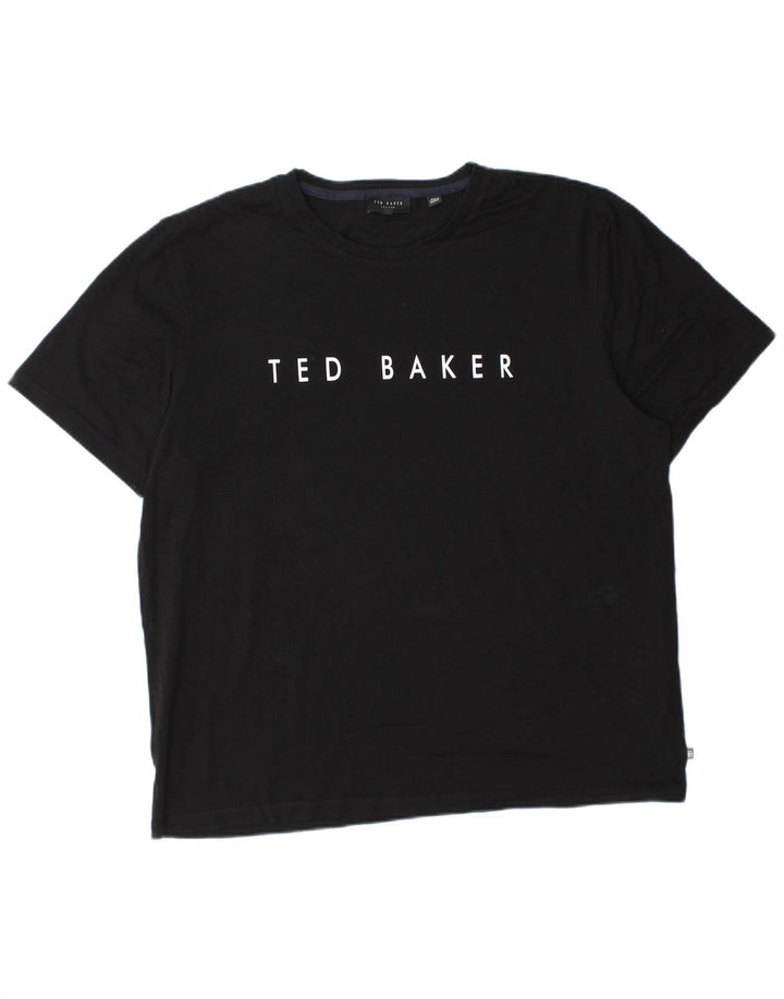 Ted Baker Mens Graphic T-Shirt Top Size 5 XL Black Cotton