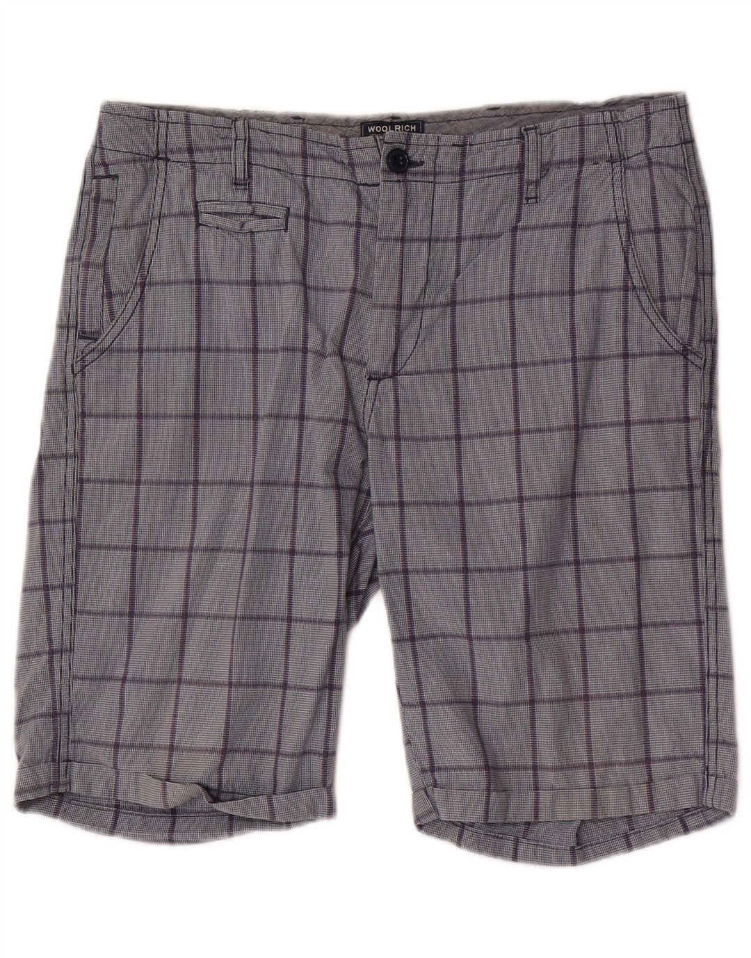 Woolrich Mens Chino Shorts W32 Medium Blue Check