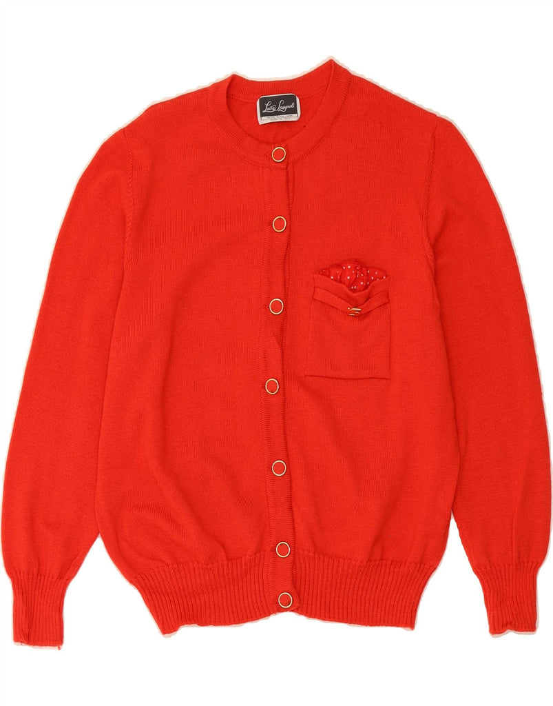 LUISA SPAGNOLI Womens Cardigan Sweater UK 14 Medium Red Wool Vintage Luisa Spagnoli and Second-Hand Luisa Spagnoli from Messina Hembry 