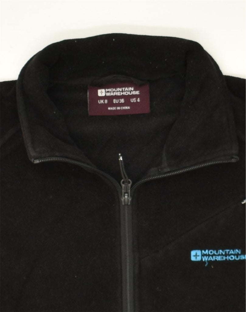 MOUNTAIN WAREHOUSE Womens Fleece Jacket UK 8 Small Black Polyester | Vintage Mountain Warehouse | Thrift | Second-Hand Mountain Warehouse | Used Clothing | Messina Hembry 