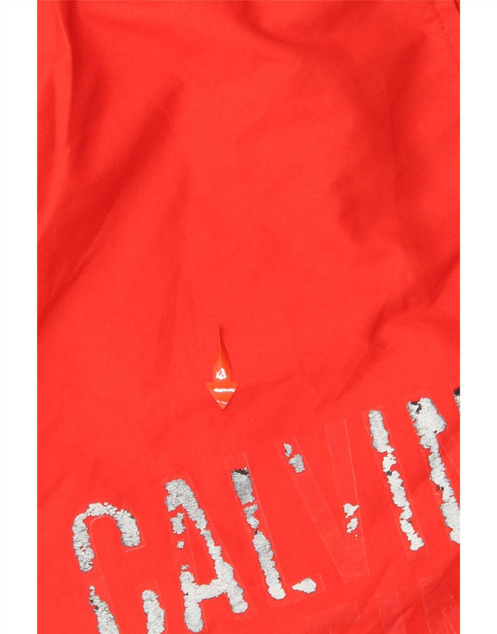 CALVIN KLEIN Mens Graphic Swimming Shorts Large Red Polyester