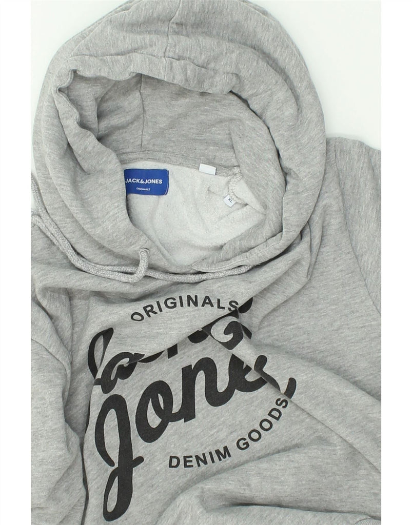 JACK & JONES Mens Graphic Hoodie Jumper XL Grey Cotton | Vintage Jack & Jones | Thrift | Second-Hand Jack & Jones | Used Clothing | Messina Hembry 