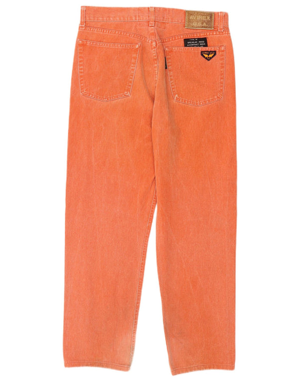 Avirex Mens Straight Jeans W33 L29 Orange Cotton