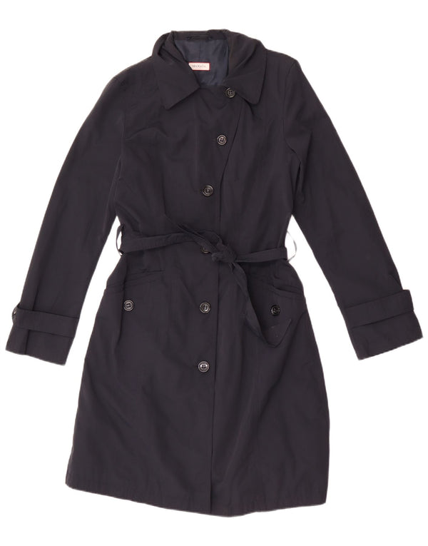 Max & Co. Womens Trench Coat UK 8 Small Navy Blue Polyamide
