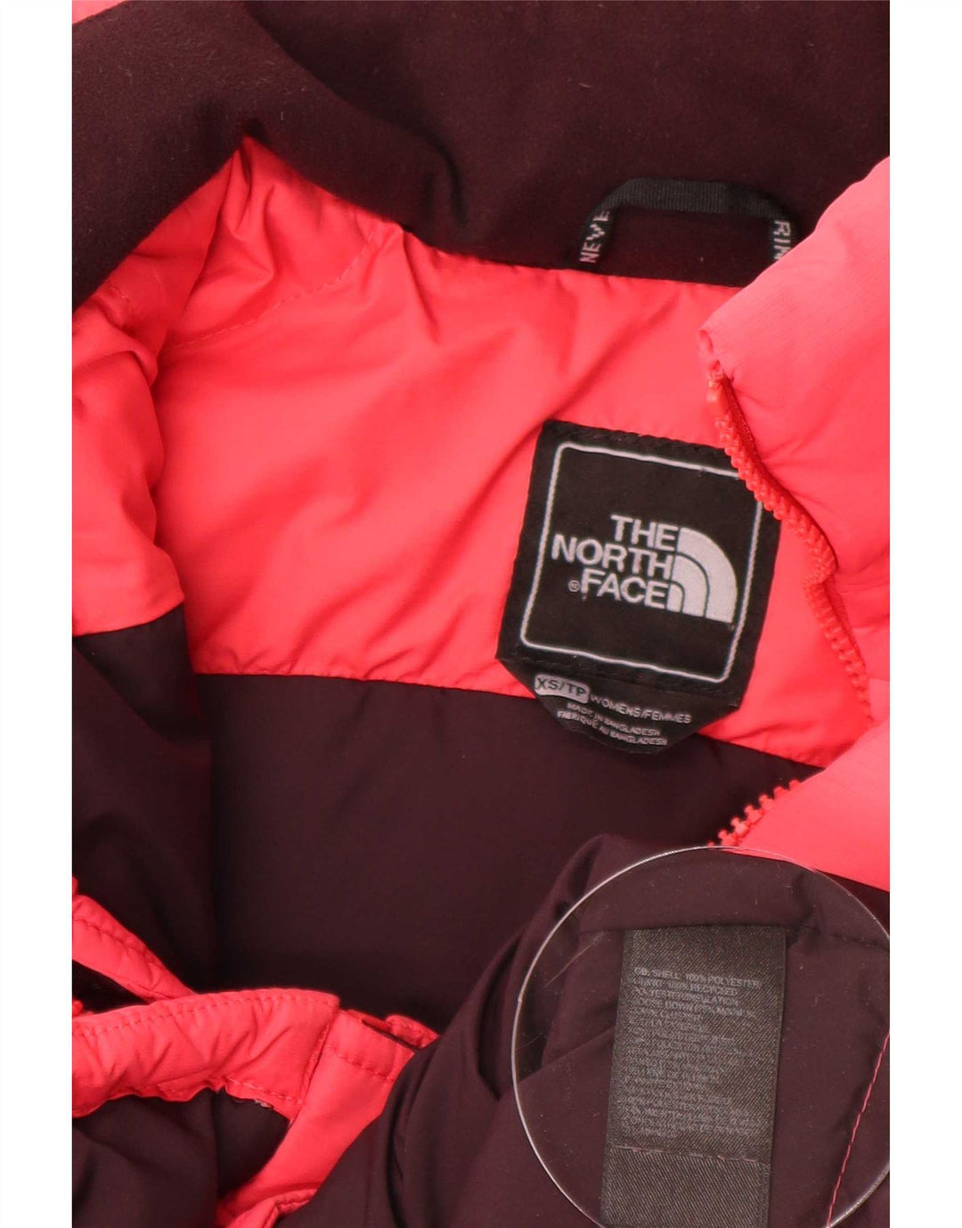 The North Face Womens Oversized Padded Gilet UK 6 XS Pink Polyester