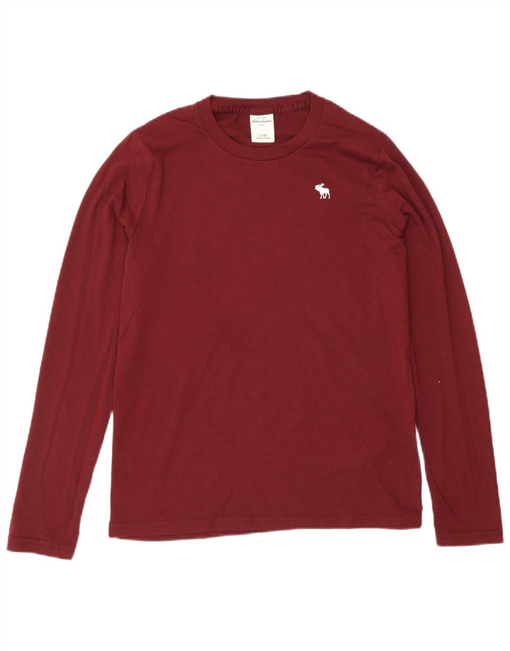 Abercrombie & Fitch Boys Top Long Sleeve 13-14 Years Large Maroon Cotton