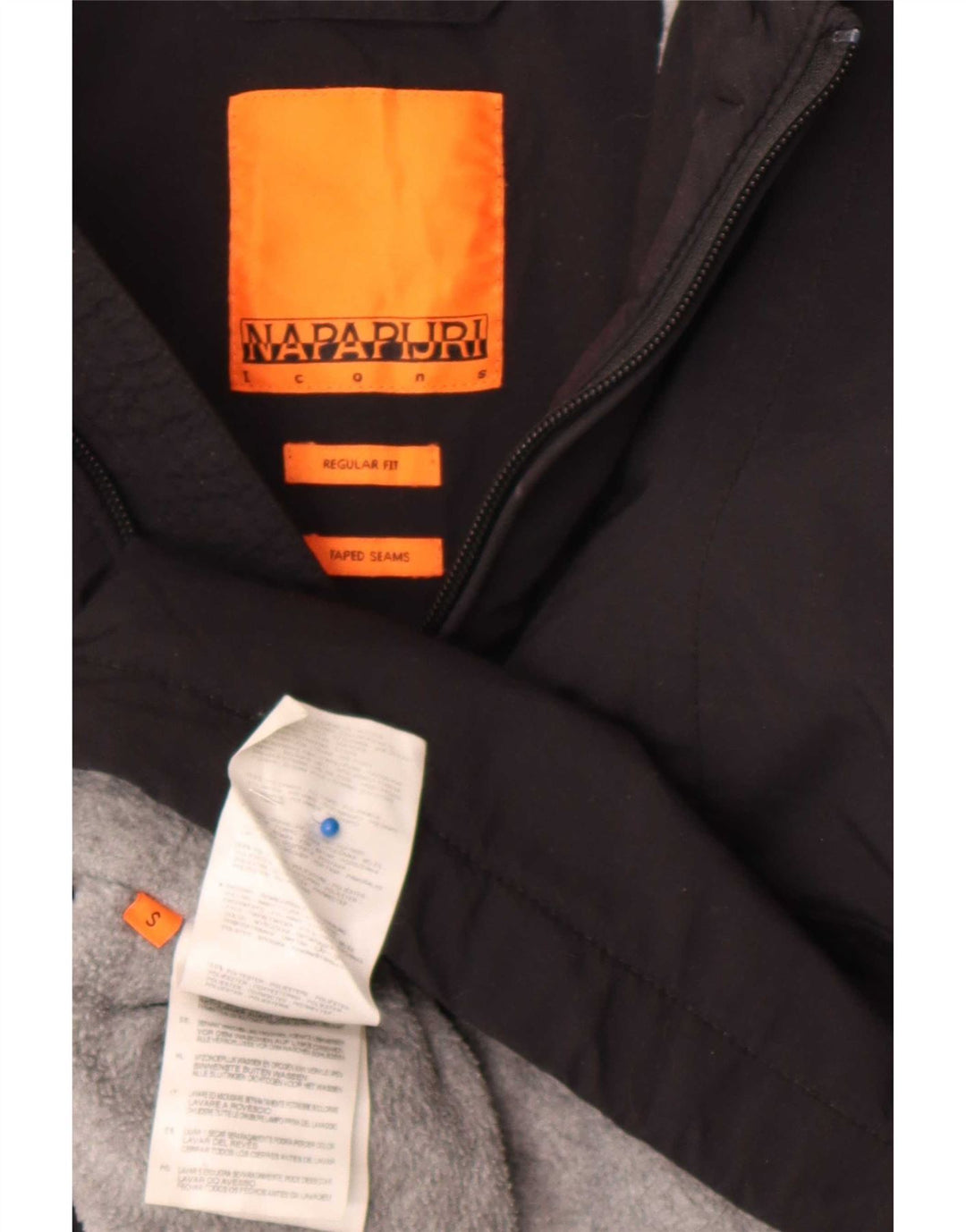 Napapijri Mens Geographic Graphic Anorak Jacket UK 36 Small Black