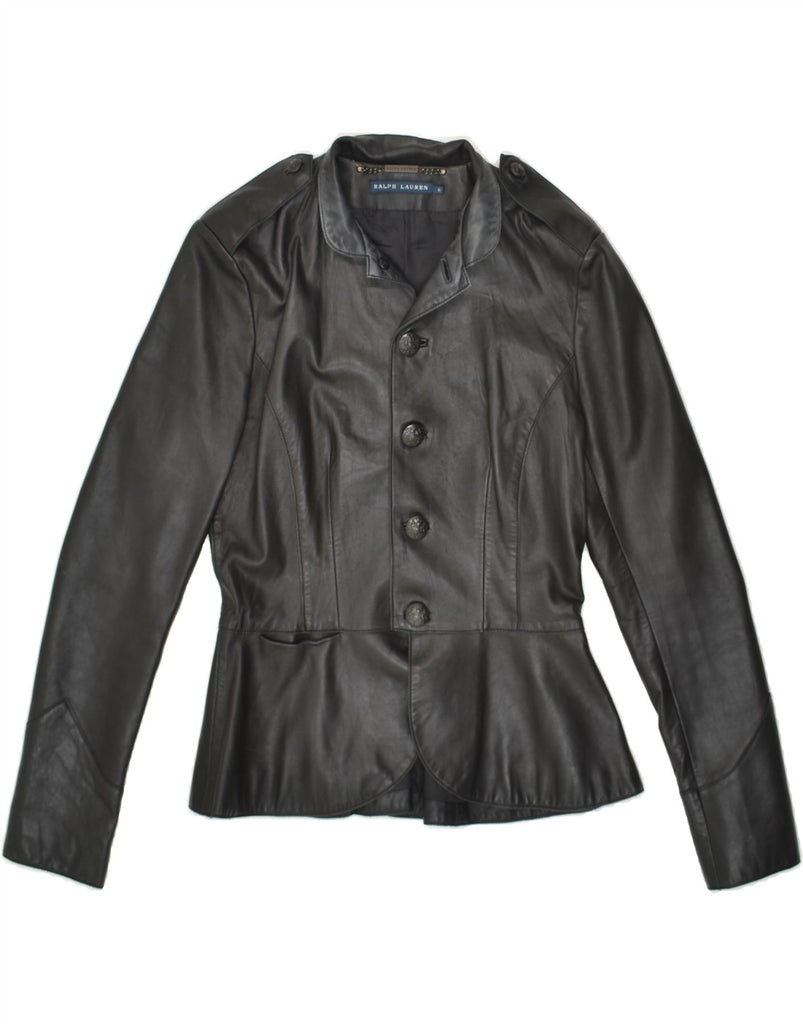 RALPH LAUREN Womens Leather Jacket US 6 Medium Black Leather | Vintage Ralph Lauren | Thrift | Second-Hand Ralph Lauren | Used Clothing | Messina Hembry 