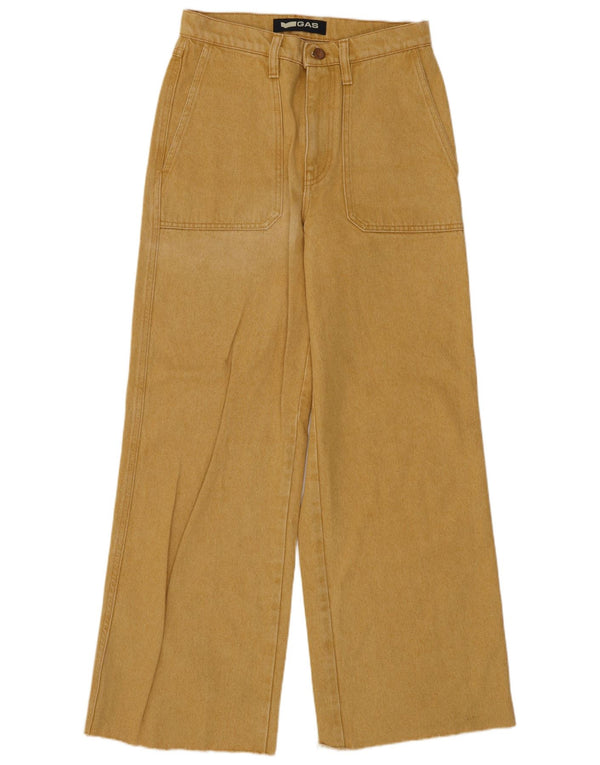Gas Womens High Rise Wide Leg Jeans W27 L23 Yellow Cotton
