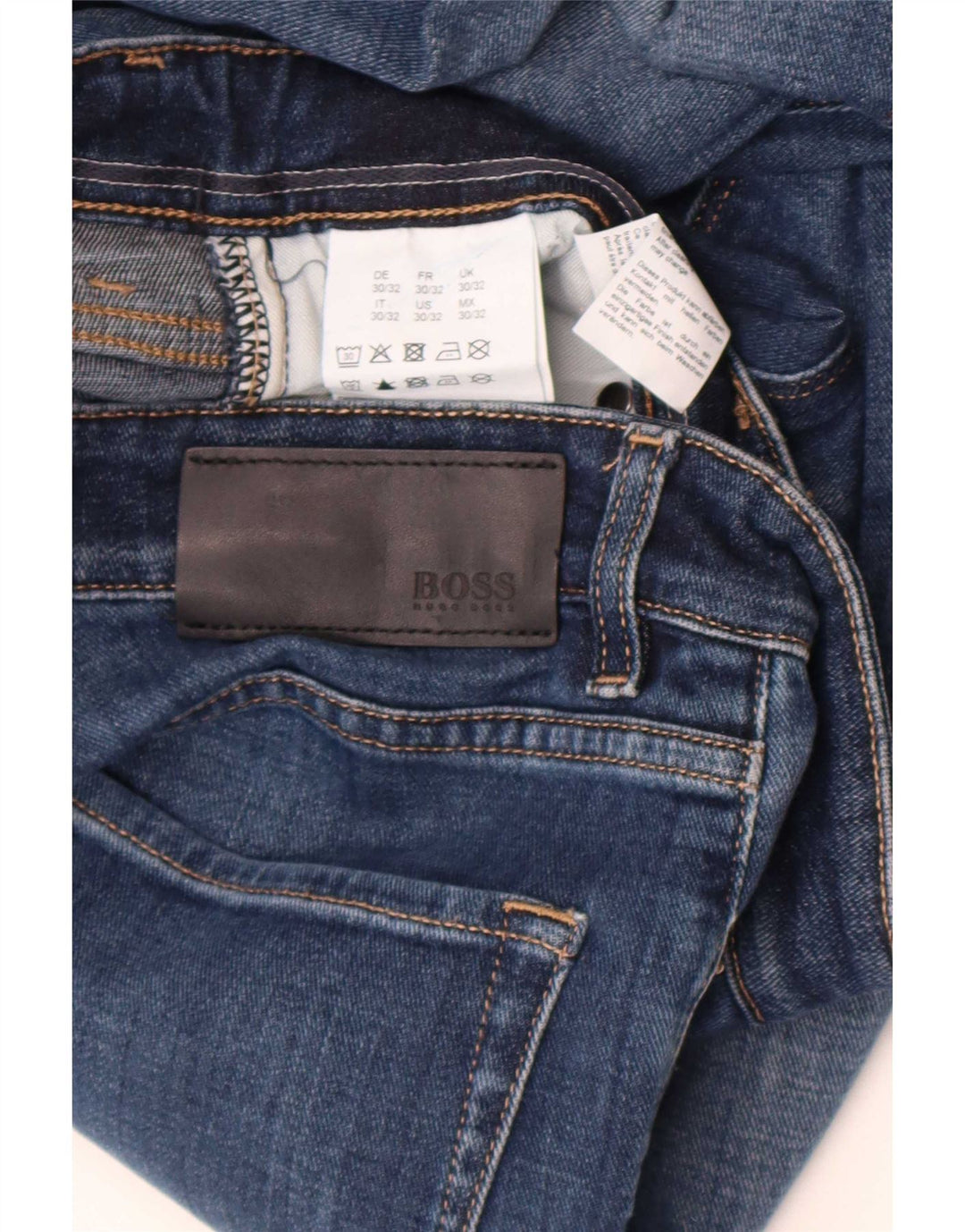 Hugo Boss Mens Straight Jeans W30 L32 Blue Cotton