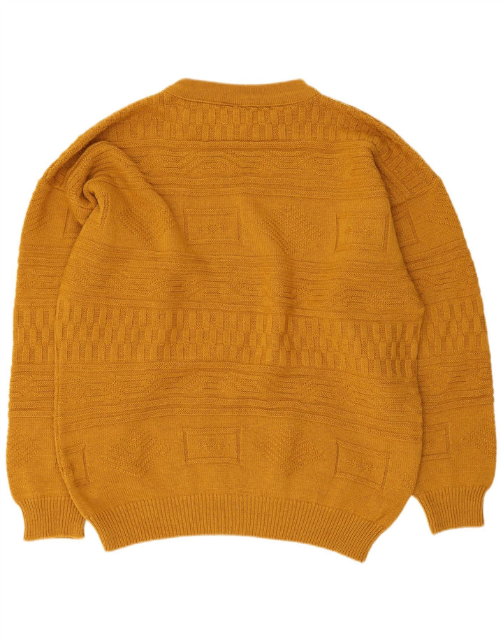 Vintage Mens Turtle Neck Jumper Sweater IT 48/50 Medium Yellow