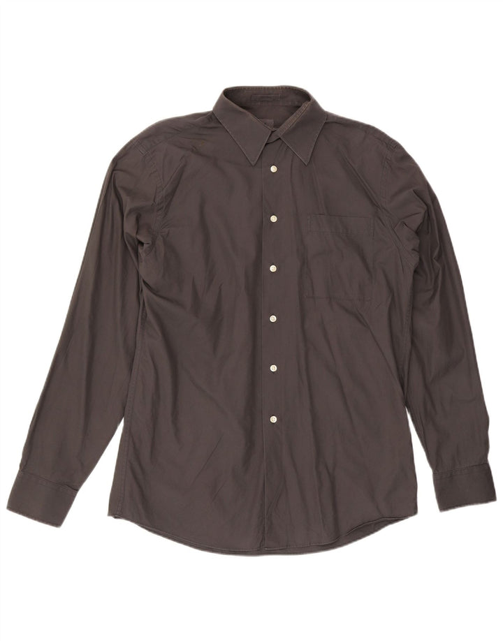 Calvin Klein Mens Shirt Size 40 15 1/2 Medium Grey Cotton