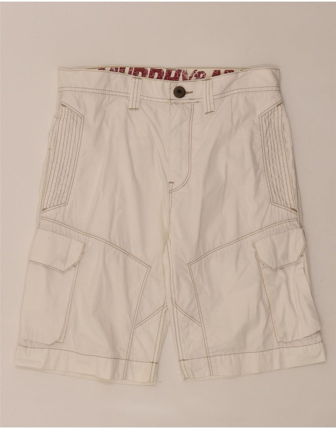 Murphy & Nye Mens Cargo Shorts W30 Medium White