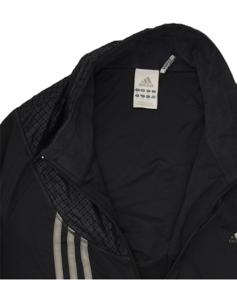 ADIDAS Womens Graphic Tracksuit Top Jacket UK 16 Large Black Polyester | Vintage Adidas | Thrift | Second-Hand Adidas | Used Clothing | Messina Hembry 