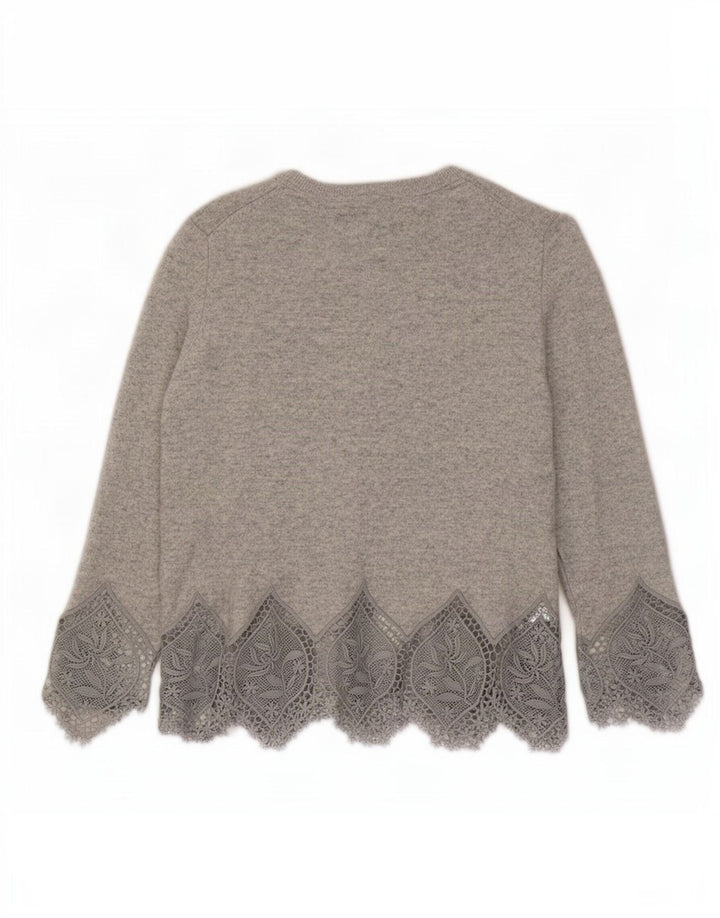 Ted Baker Womens Boat Neck Jumper Sweater Size 3 Medium Grey Wool