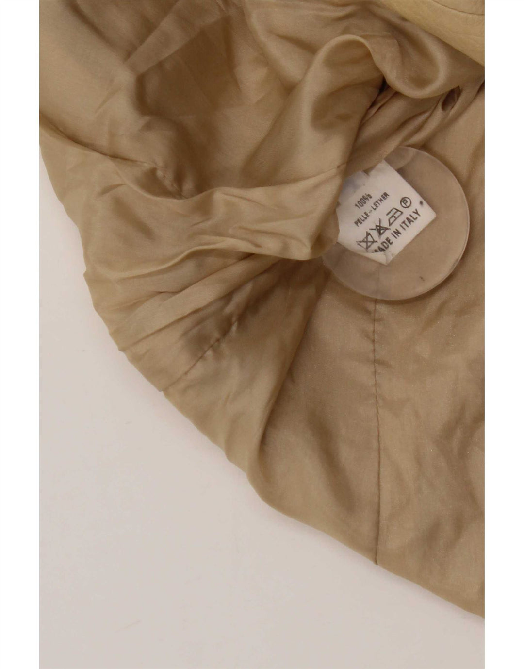 Vintage Womens 3 Button Leather Blazer Jacket IT 44 Medium Beige Leather