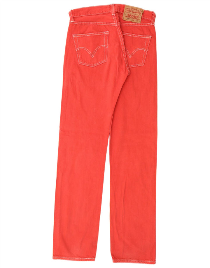 Levi's Womens 501 Straight Jeans W29 L32 Red Cotton