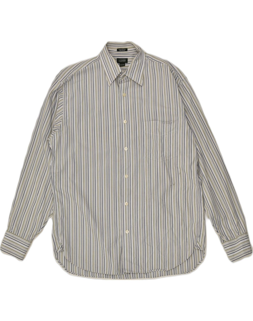 J. CREW Mens Shirt Size 15 15 1/2 Medium Grey Striped Cotton | Vintage J. Crew | Thrift | Second-Hand J. Crew | Used Clothing | Messina Hembry 