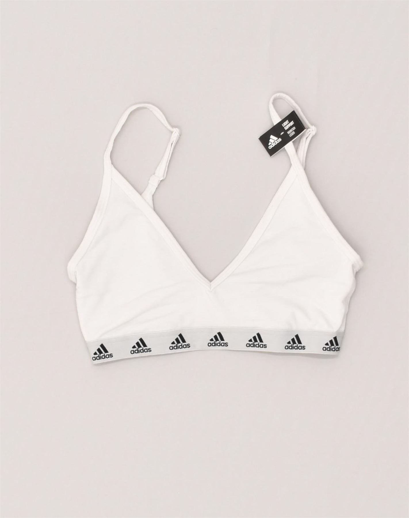 ADIDAS Womens Sport Bra Top UK 8 Small White Polyester, Vintage &  Second-Hand Clothing Online