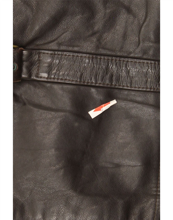 Conbipel Womens Leather Jacket IT 44 Medium Brown Leather