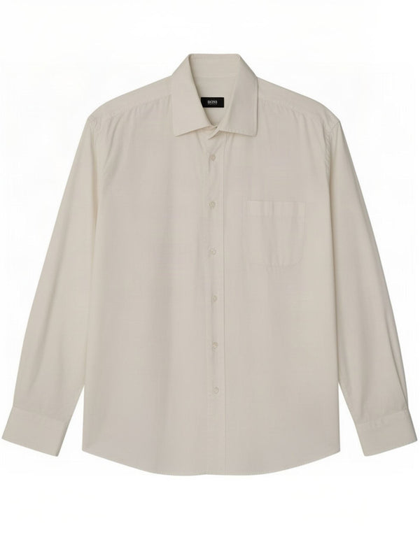 Hugo Boss Mens Shirt Size 42 16 1/2 Large White