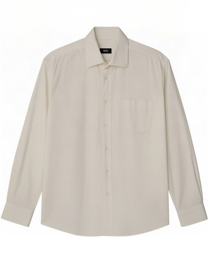 Hugo Boss Mens Shirt Size 42 16 1/2 Large White