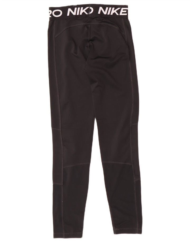 NIKE Girls Dri Fit Leggings 13-14 Years XL Black Polyester