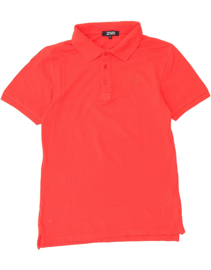 TRUSSARDI Mens Polo Shirt Medium Red Cotton Vintage Trussardi and Second-Hand Trussardi from Messina Hembry 