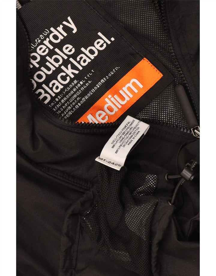 Superdry Mens Graphic Windbreaker Jacket UK 38 Medium Black Nylon