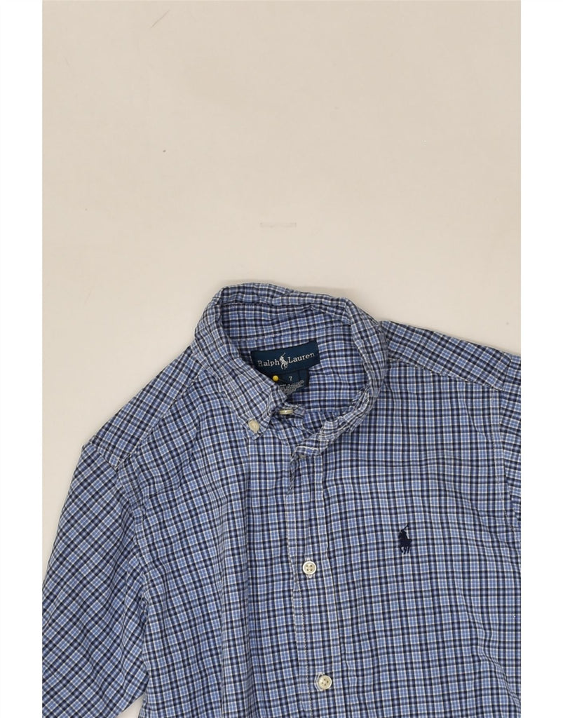 RALPH LAUREN Boys Shirt 6-7 Years Blue Check Cotton | Vintage Ralph Lauren | Thrift | Second-Hand Ralph Lauren | Used Clothing | Messina Hembry 