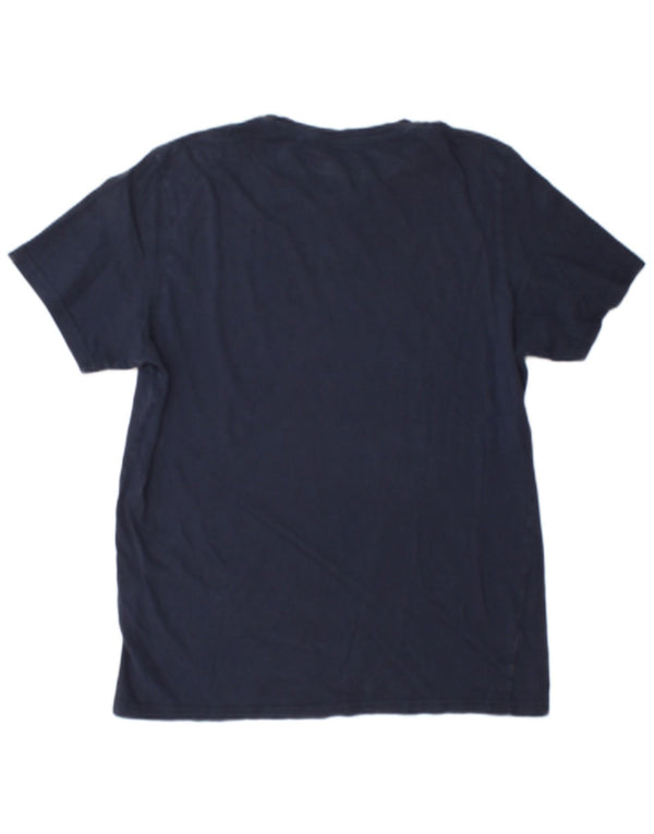 Jack & Jones Mens Graphic T-Shirt Top Medium Navy Blue Cotton