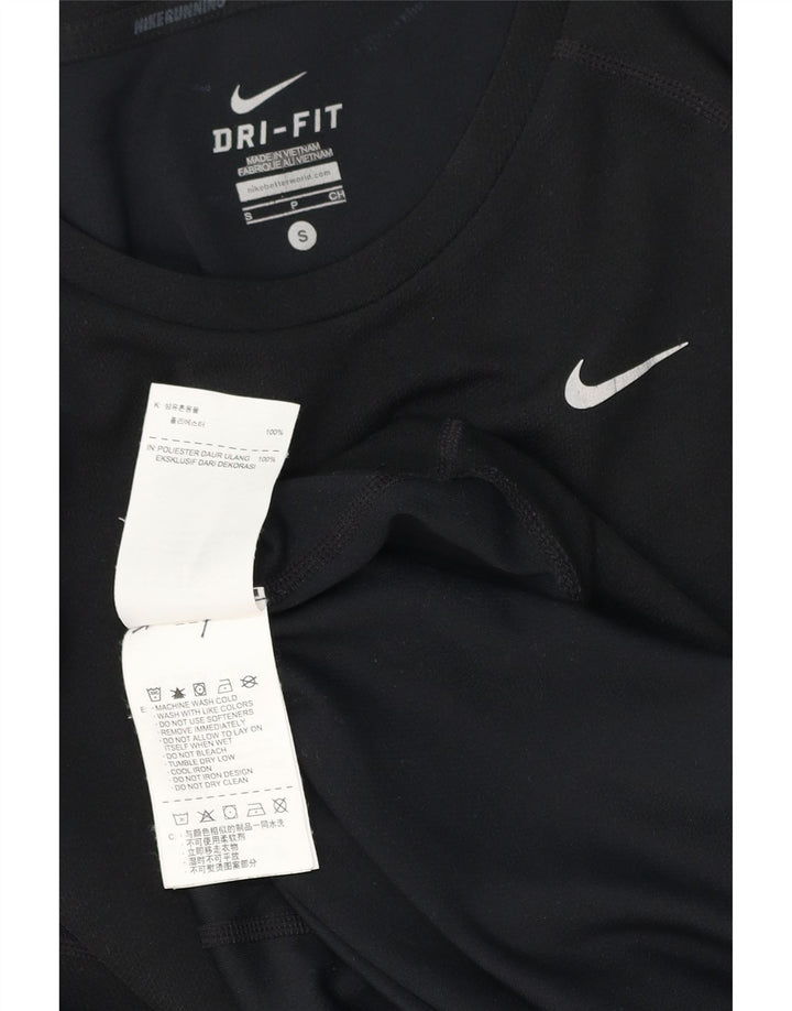 NIKE Mens Dri Fit T-Shirt Top Small Black Polyester