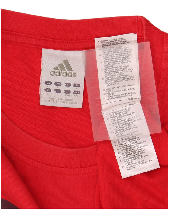 Adidas Mens Graphic T-Shirt Top Large Red Cotton