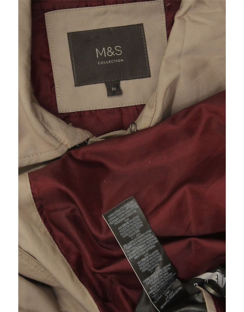 MARKS & SPENCER Mens Hooded Overcoat UK 38 Medium Grey Polyester Vintage Marks & Spencer and Second-Hand Marks & Spencer from Messina Hembry 
