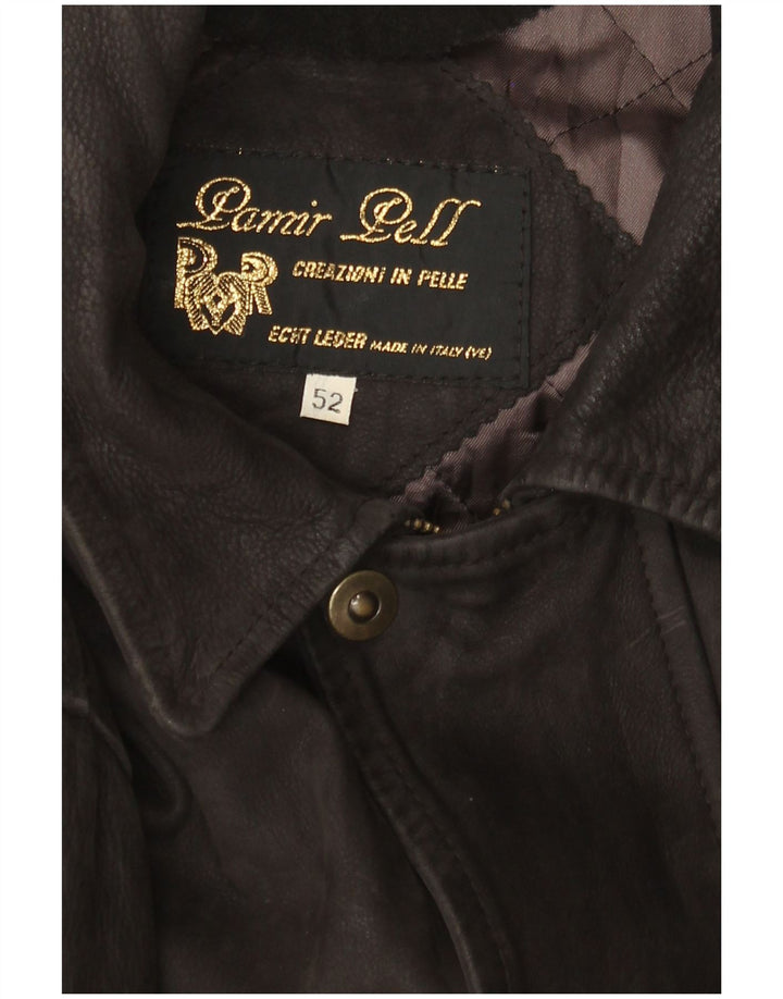 Vintage Mens Leather Jacket IT 52 XL Brown Leather