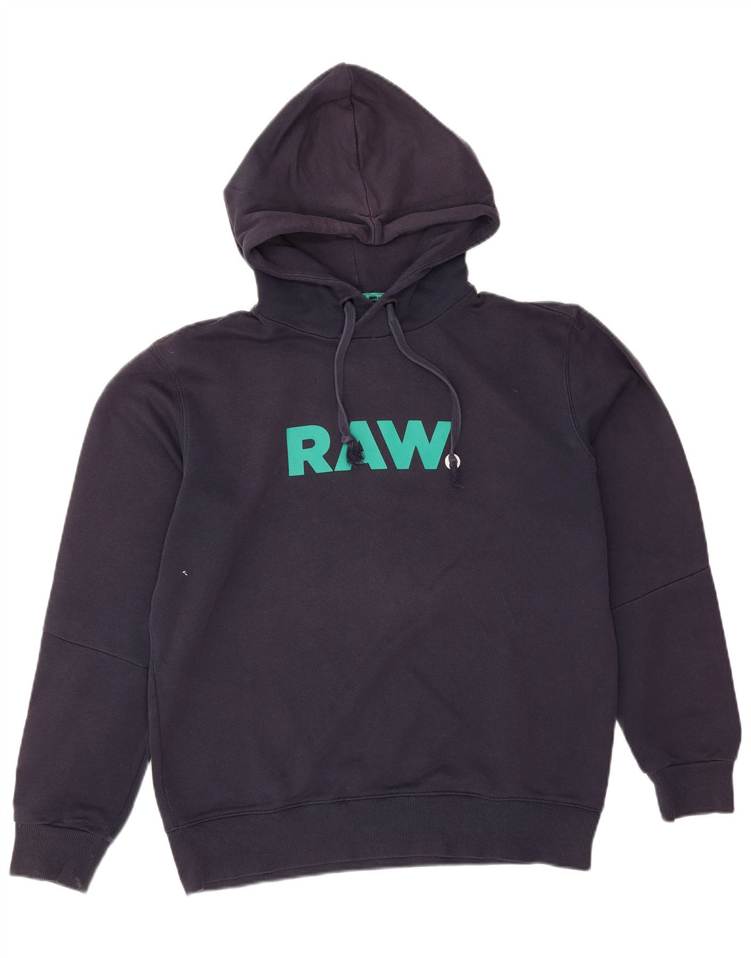 G-Star Mens Graphic Hoodie Jumper Medium Navy Blue Cotton