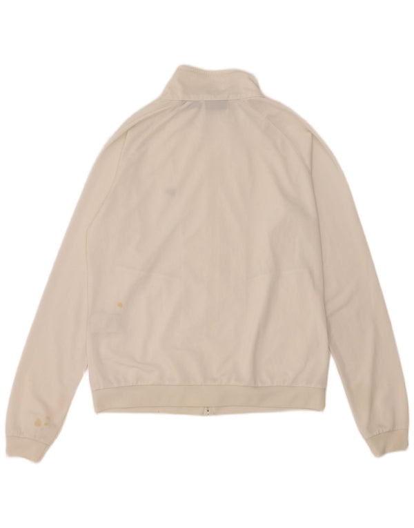 FILA Womens Tracksuit Top Jacket UK 12 Medium White Polyester