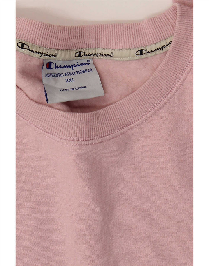 Champion Mens Graphic Sweatshirt Jumper 2XL Pink Cotton