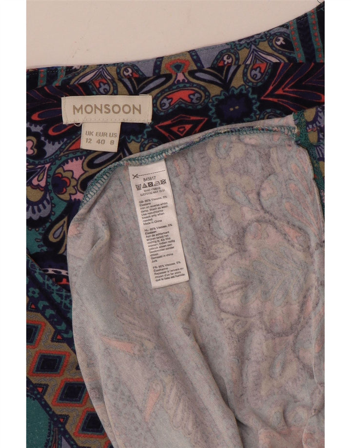 MONSOON Womens Long Sleeve Shift Dress UK 12 Medium Multicoloured Paisley
