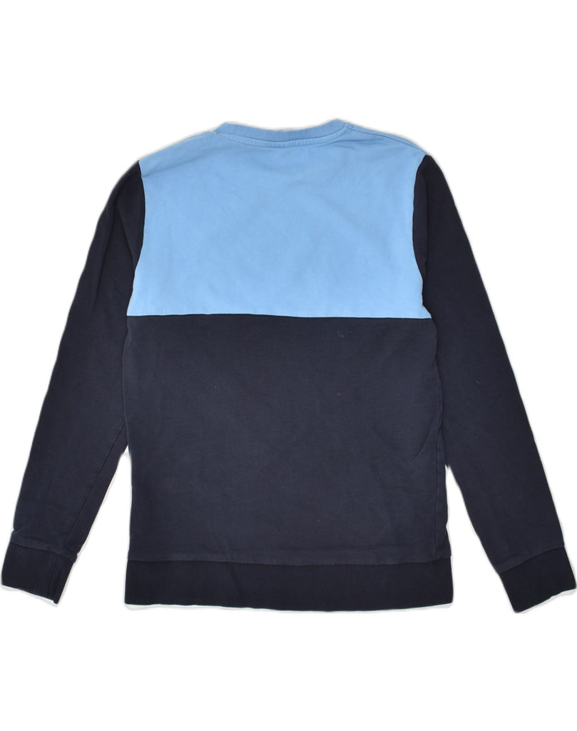 JACK & JONES Mens Graphic Sweatshirt Jumper Medium Blue Colourblock Cotton | Vintage Jack & Jones | Thrift | Second-Hand Jack & Jones | Used Clothing | Messina Hembry 