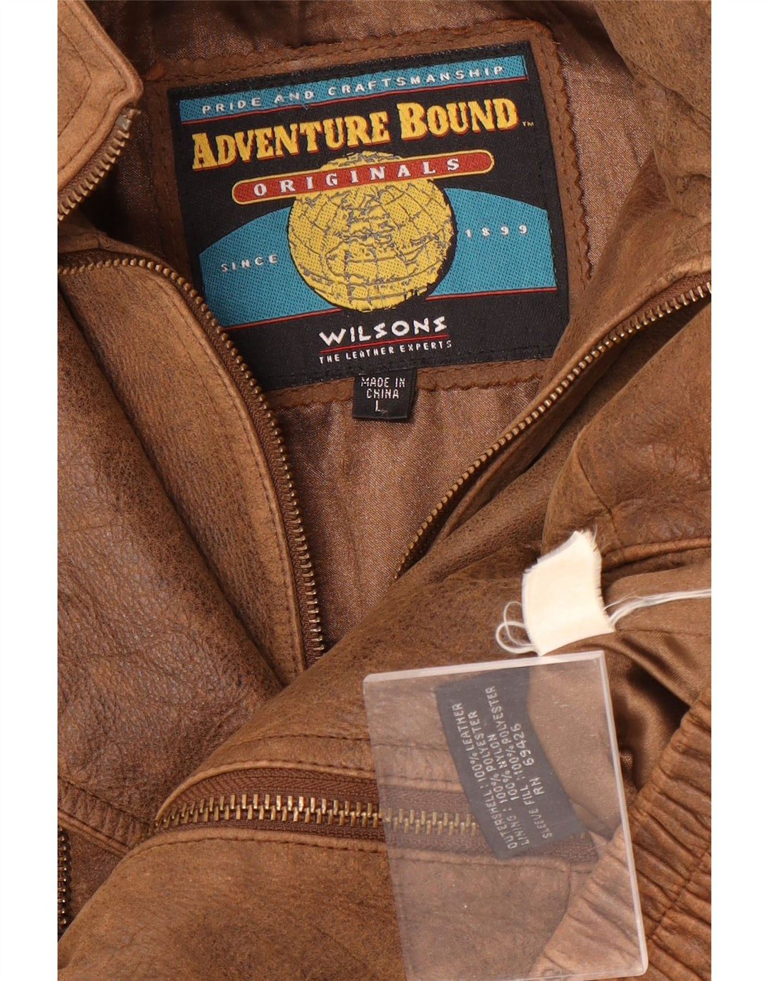 Wilsons Mens Leather Jacket UK 40 Large Brown Leather