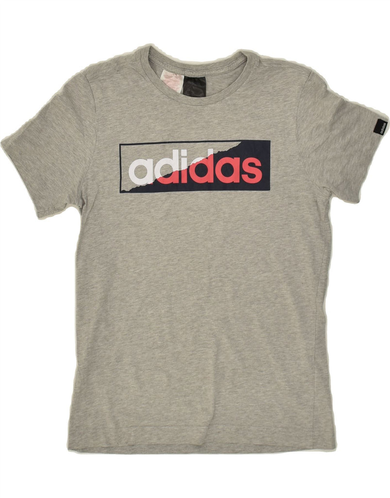 ADIDAS Boys Graphic T-Shirt Top 11-12 Years Medium  Grey Cotton | Vintage Adidas | Thrift | Second-Hand Adidas | Used Clothing | Messina Hembry 