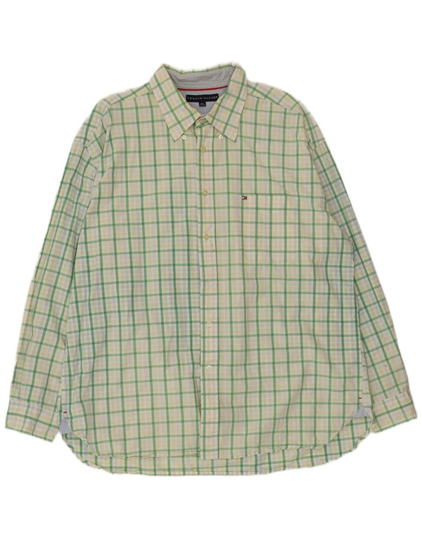 Tommy Hilfiger Mens Shirt 2XL Green Check Cotton