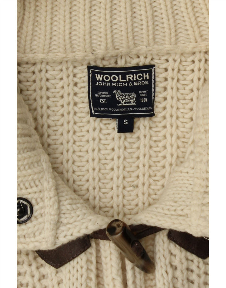 WOOLRICH Womens Oversized Longline Cardigan Sweater UK 10 Small Off White
