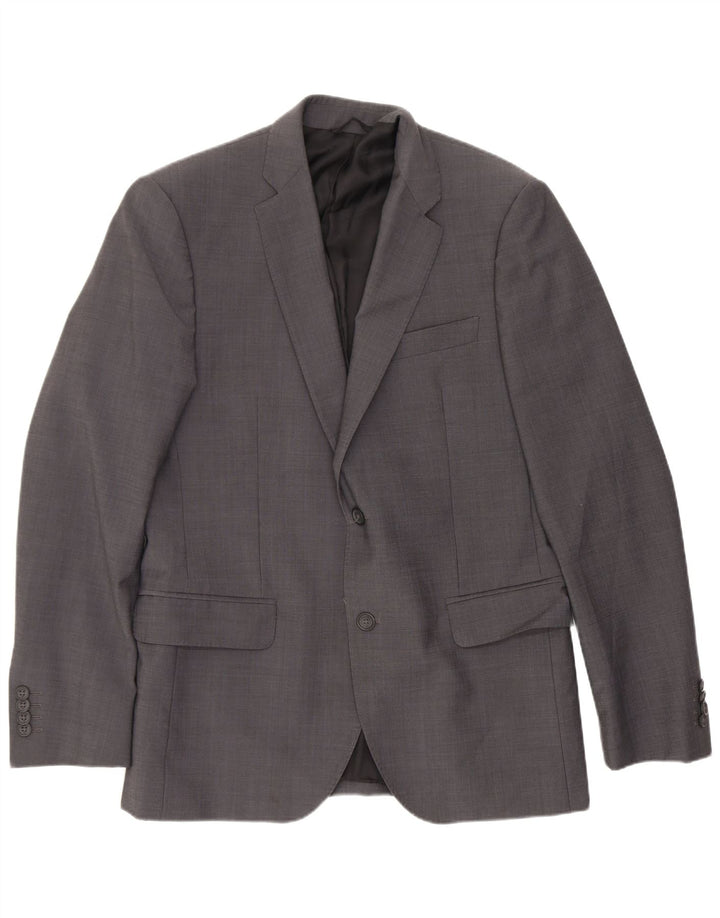 Calvin Klein Mens 2 Button Blazer Jacket IT 46 Small Grey Polyester