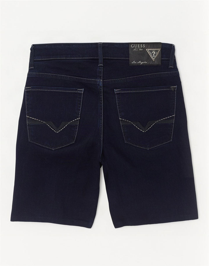 Guess Mens Denim Shorts W33 Medium Navy Blue